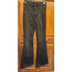 WE THE FREE People Flare Jeans Wash Vintage Black Bell Size 25